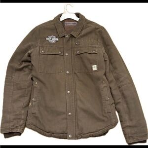 Harley-Davidson Men's Brown Jacket, Buttons and Zipper. Size M